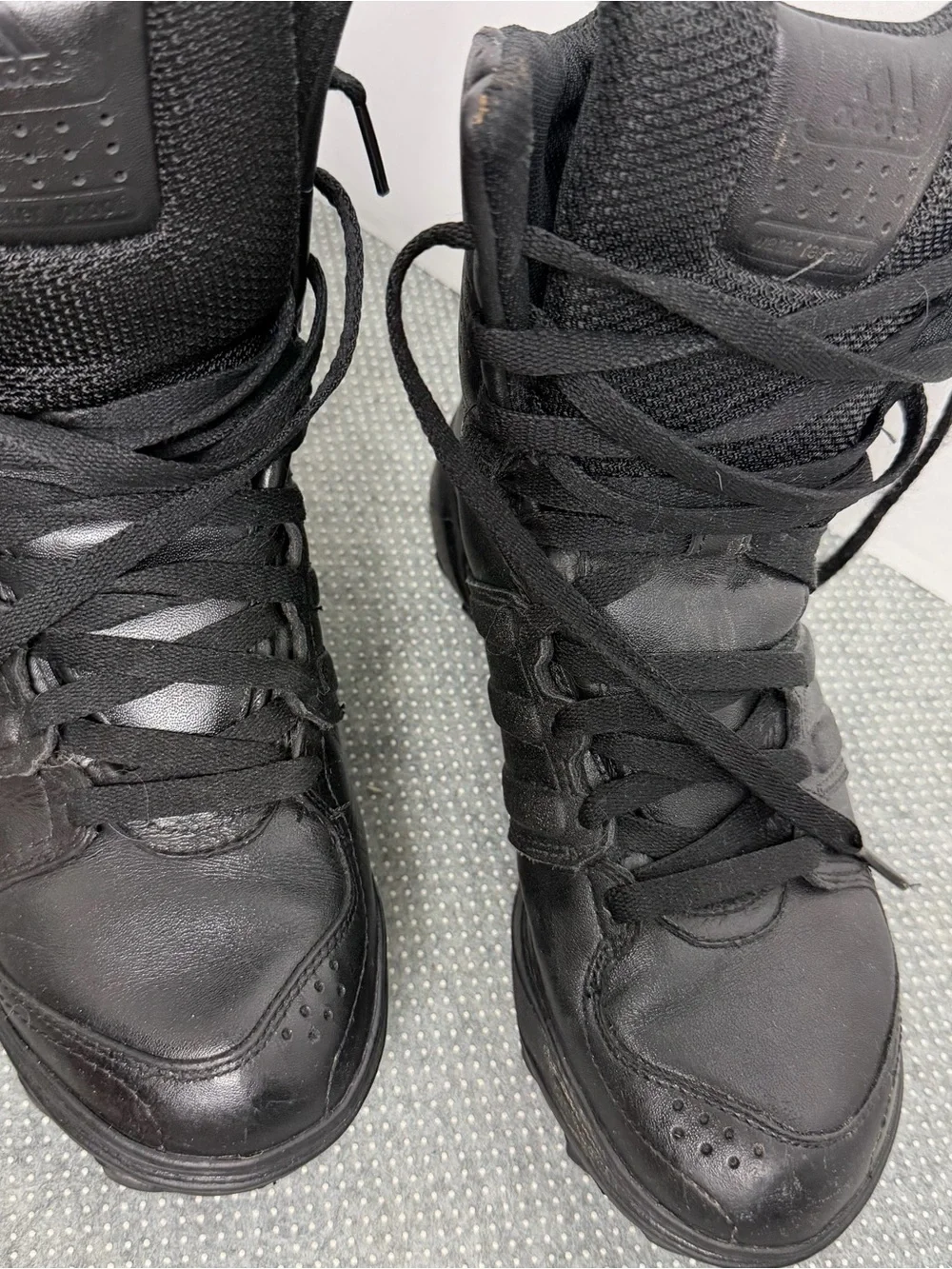 adidas Black High-Top Tactical Leather Boots